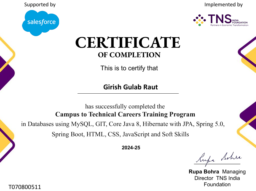 TCS Unstop Certificate